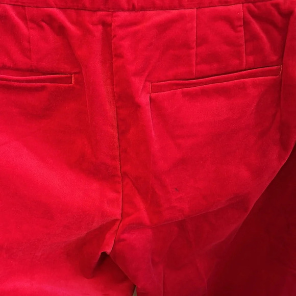 Talbots Women’s (2) Red Slim Ankle Pants Velveteen Holiday Party Pants NWT - Picture 5 of 6